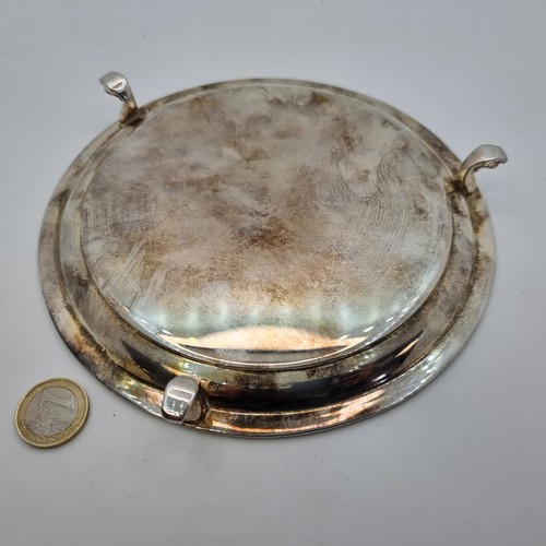 40 - Star lot: An Irish silver tray, with stunning Celtic rim and standing on four pawed feet. Hallmarked... 