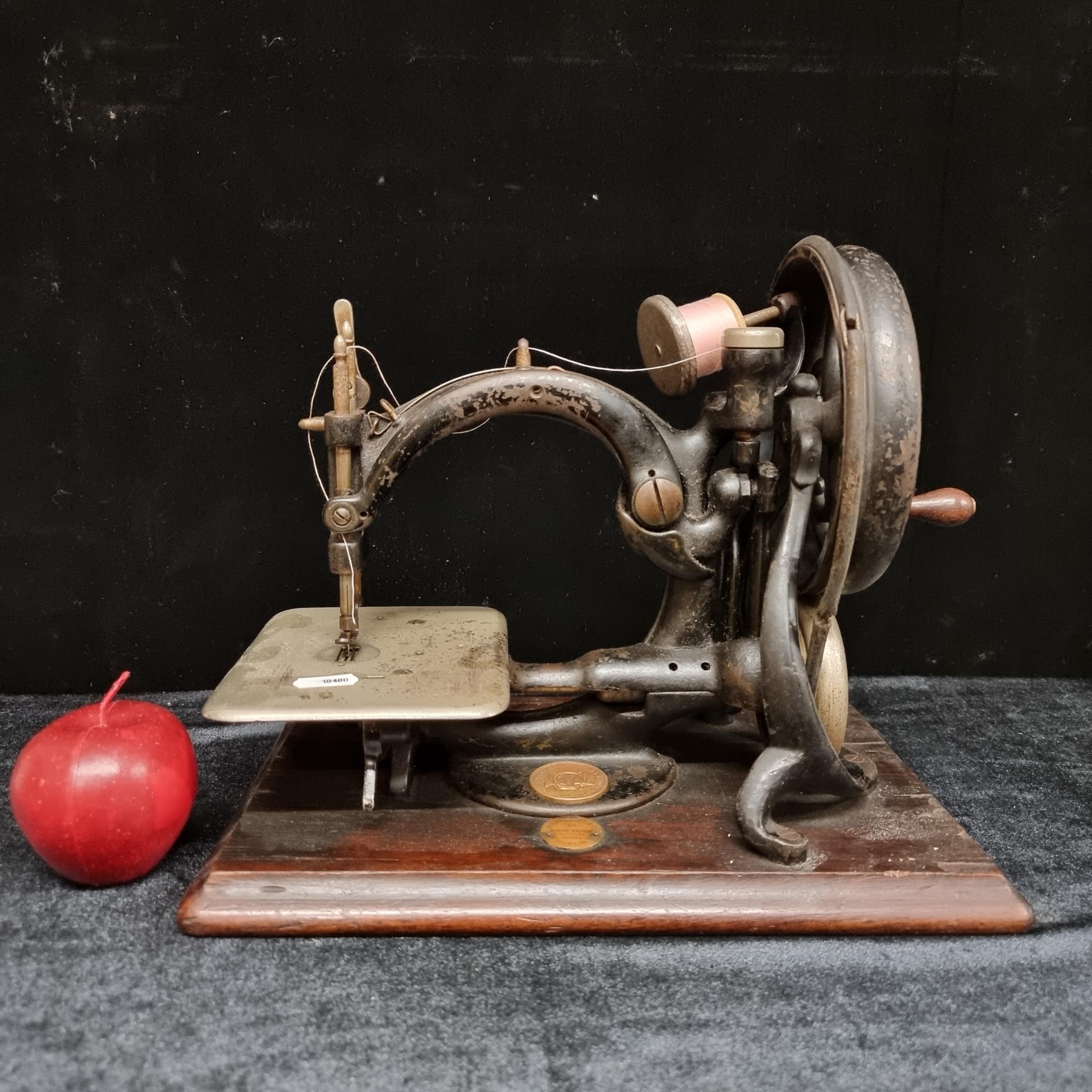 Star Lot : A beautiful rare antique Wilcox and Gibbs sewing