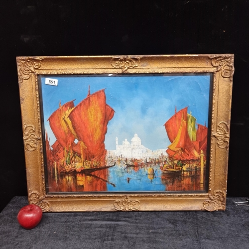 551 - Star Lot: A fantastic 19 CENTURY original oil on board painting featuring a vibrant and textural Ven... 