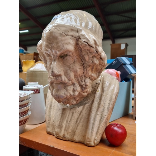 577 - Star Lot : A larger than life-size very heavy bust of the author Homer, famed writer of the Odyssey ... 