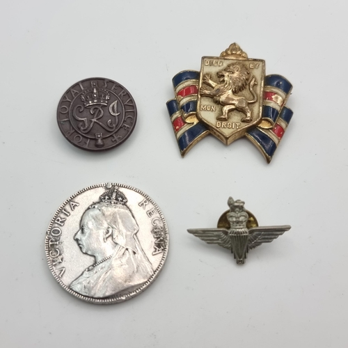 749 - 4 Military items inc a Victorian Silver Long Service in the volunteer force medal to Corporal C Lync... 