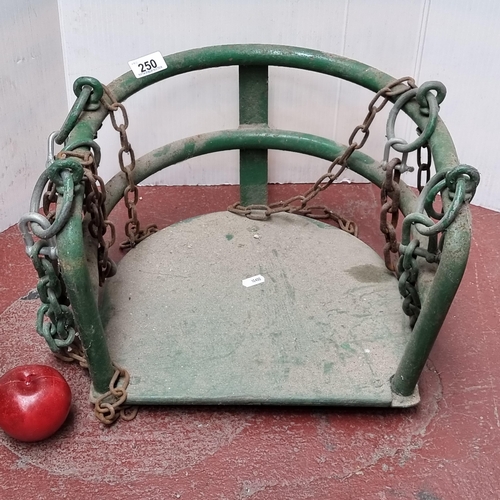 250 - A vintage very heavy cast Childs  swing with an extra long chain for hanging.