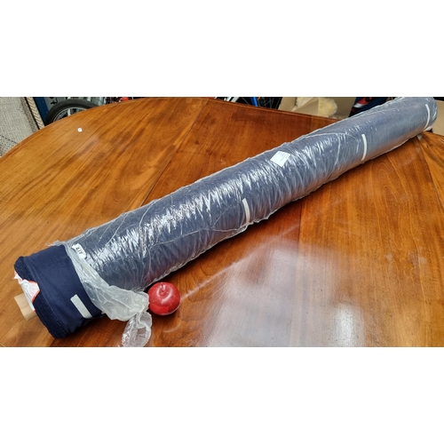 279 - A very large bolt of navy blue linen fabric. 40metres