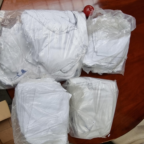 288 - A box filled with white linen, tablecloths and towels in very clean and neat condition. Fully launde... 