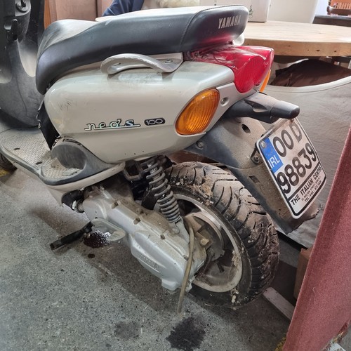 290 - A Yamaha 100 Neo Electric Start Moped. In a warm grey finish with kickstand, review mirrors and key.... 