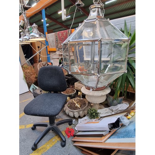 268 - Star Lot : Fabulous huge hanging chrome light with 5 candle bulbs, From one of the UKs top design co... 