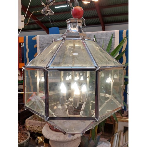 268 - Star Lot : Fabulous huge hanging chrome light with 5 candle bulbs, From one of the UKs top design co... 