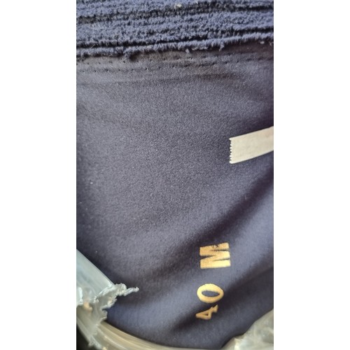 279 - A very large bolt of navy blue linen fabric. 40metres