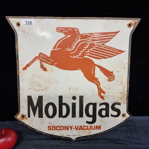 120 - An excellent Large advertising sign for Mobilgas, believed to be a 1970s reproduction with thick hea... 