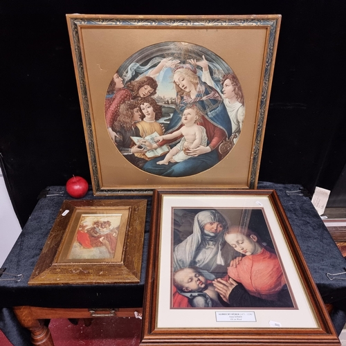 73 - Three high quality prints of famous Renaissance works such as Botticelli's 