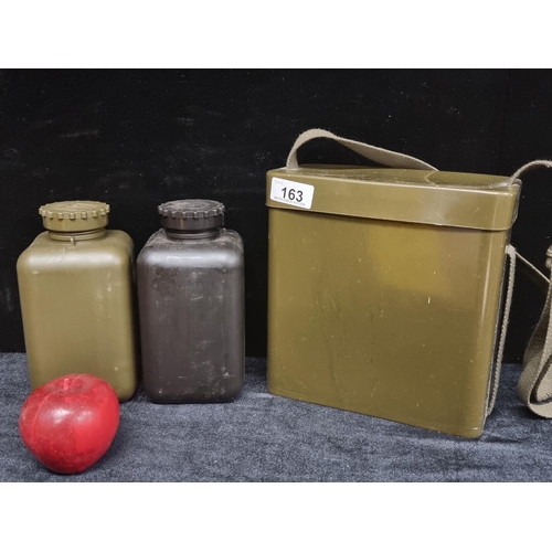 163 - German 1960s military decontamination set for land and water, with re-adjustable strap.