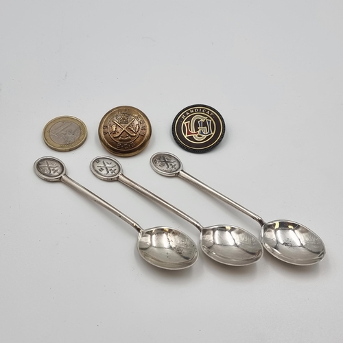 2 - A collection of five items, consisting of a vintage ladies golf union pin badge for 