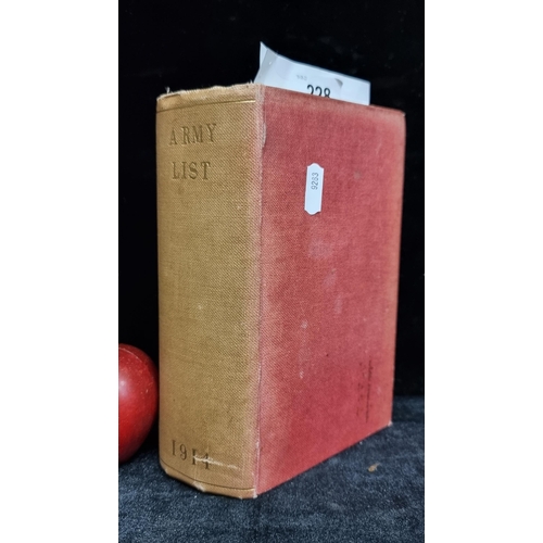 228 - A 1914 edition book of The Monthly Army List with thousands of names of serving military men. This i... 