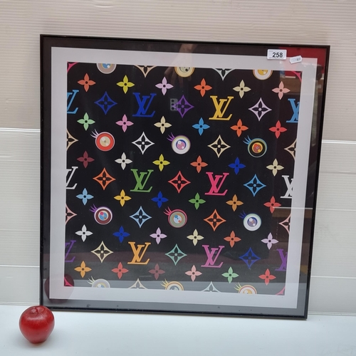 258 - A very large framed print of the iconic Y2K collaboration between Louis Vuitton and Japanese designe... 