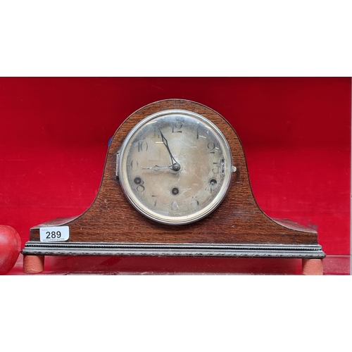 289 - A 1930s Napoleon hat style mantle clock by the brand 