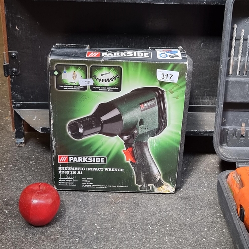 317 - A park-side pneumatic impact wrench. Model number: PDSS 310 A1. In hard case with original packaging... 