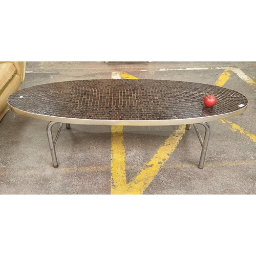 338 - An elegant large  Mid Century Modern coffee table by the the Interstate Marble & Tile Company of Mia... 