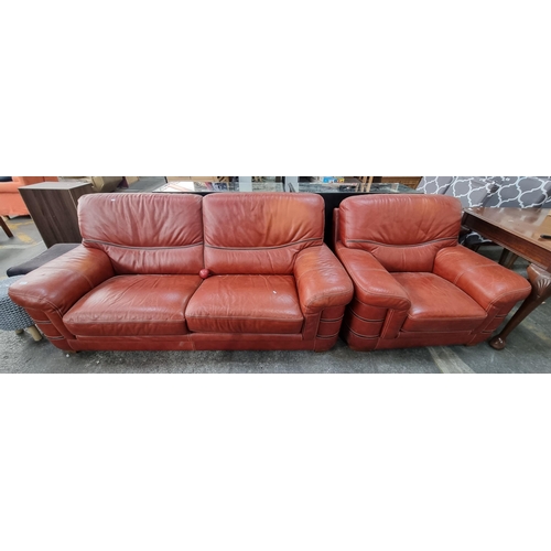 472 - Star Lot : A super high quality two-piece genuine Italian leather sofa suite by the Bespoke Italian ... 