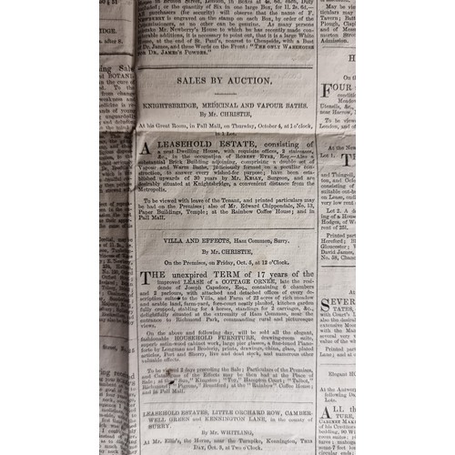 114 - An antique rare original newspaper excerpt from the ''The Times'' dated to October 3rd 1798 and deta... 