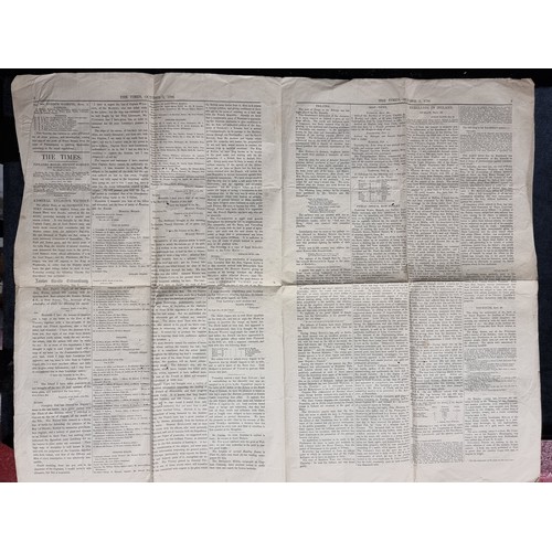 114 - An antique rare original newspaper excerpt from the ''The Times'' dated to October 3rd 1798 and deta... 