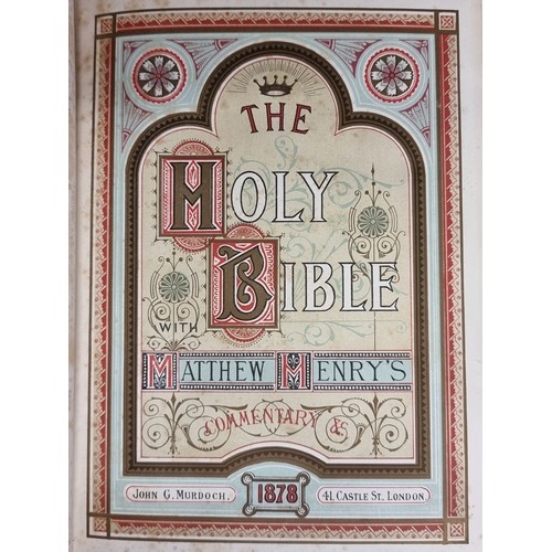 247 - An outstanding antique copy of ''The Illustrated Holy Bible'' Published in 1878 by John G. Murdoch a... 