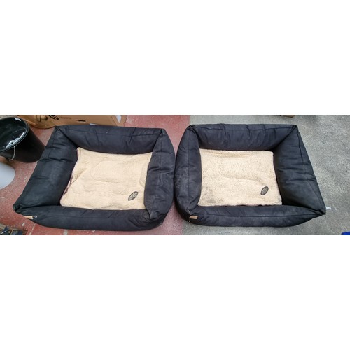 325 - A matching pair of extra large waterproof black dog beds by 