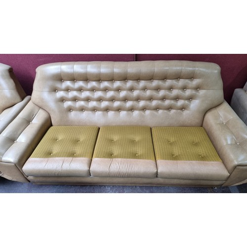 339 - Star Lot: An outstanding three-piece mid-century modern sofa suite. Comprising of two generous arm c... 