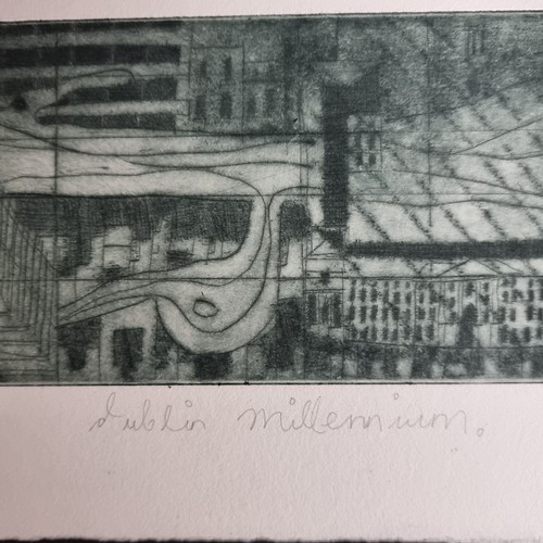 185 - A fabulous original limited edition etching (63/300) celebrating the millenium in Dublin by Tracey S... 