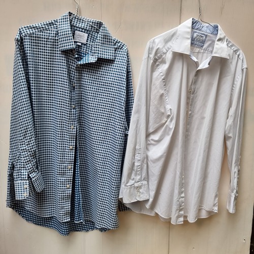 340 - A selection of six men's cotton shirts. They are all in a 17.5 size. Including examples by Thomas Pi... 