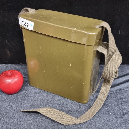 139 - German 1960s military decontamination set for land and water, with re-adjustable strap.