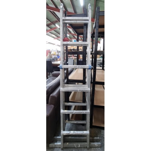 464 - A six step aluminium A-Frame ladder. This also flips into a straight ladder of twelve steps (extenda... 