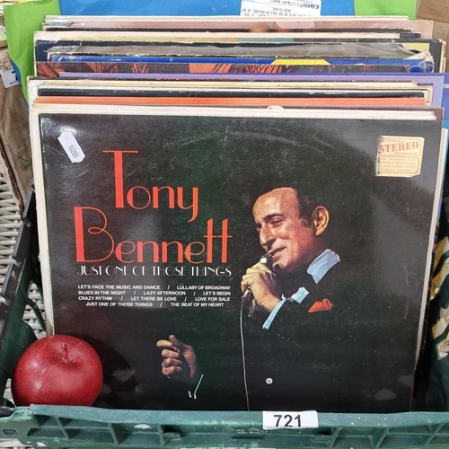 721 - A huge collection of vinyl records covering lots of genres, including albums by Tony Bennett, Shirle... 