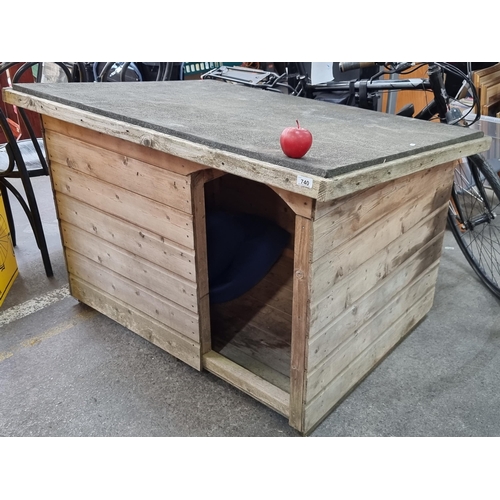 740 - A Large garden dog house with sloped roof.  Would be very expensive to buy at a pet store