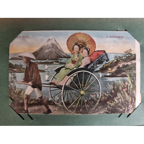 131 - Star Lot : A beautiful Victorian postcard album, containing 318 excellent postcards of varied subjec... 