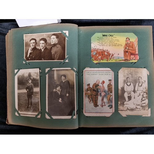 131 - Star Lot : A beautiful Victorian postcard album, containing 318 excellent postcards of varied subjec... 