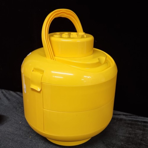 212 - A very cheerful yellow Lego Boy Head storage bucket, filled with a huge collection of Lego pieces in... 