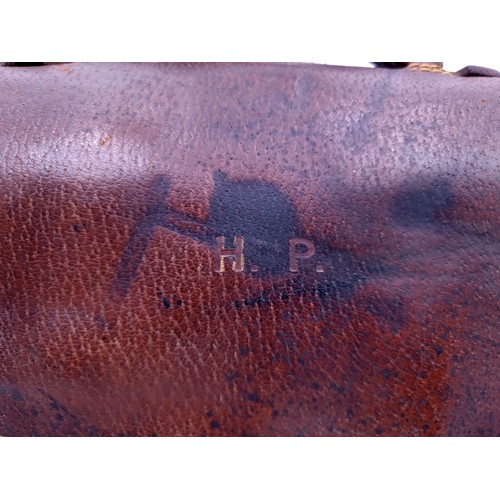 227 - Star lot : A leather satchel, originally from The Sir Robert Peel estate (Irish Chief Secretary) The... 