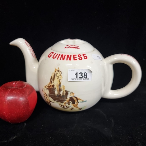 A ceramic teapot with Guinness branding throughout and phrase "My Goodness, My Guinness".