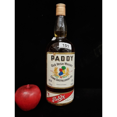 151 - A sealed 1.125L bottle of Paddy Old Irish Whiskey. Bottled in 1978. RRP €200 for 75cl on celticwhisk... 