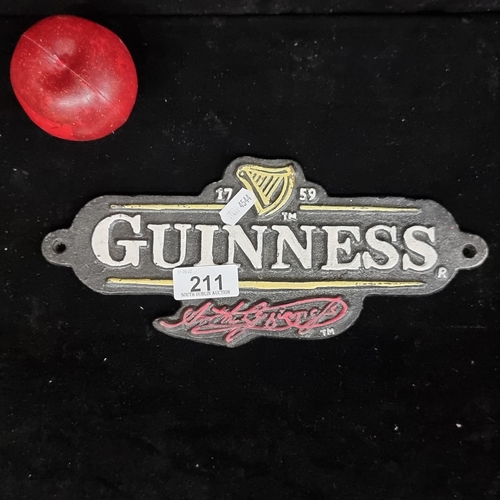 211 - A cast iron Guinness wall plaque - a good collectors item.