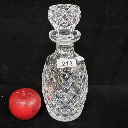 213 - A very elegant crystal decanter  - in very good condition.