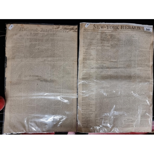 247 - Two antique newspaper excerpts, including the 