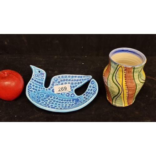 269 - Two lovely Irish made ceramic pieces, comprising of a stunning Arklow Pottery dish in the form of a ... 