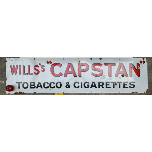 283 - Star Lot : A fabulous huge 100% original enamel sign for Will's Capstan Tobacco. 5ft Tall and 15