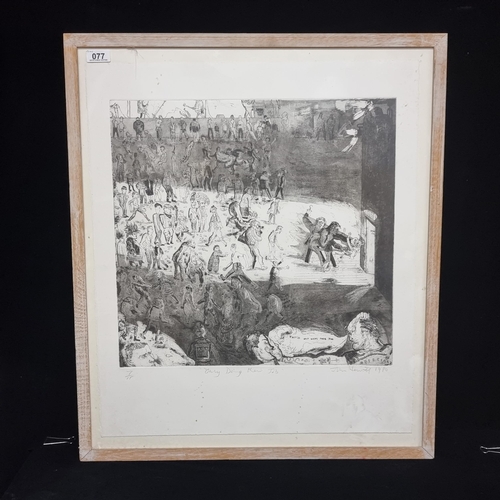 77 - A very large original limited edition (7/15) etching by the artist John Hewitt titled 