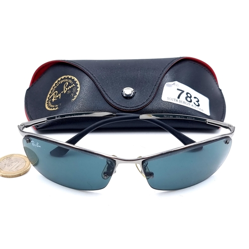 783 - A Pair of original Ray Ban Sunglasses. RB3186, Glasses in good order, some pen marks in the inside o... 