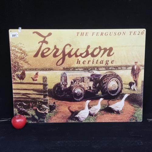 91 - A large metal advertising sign for a Massey Ferguson TE20. Massey is classy!