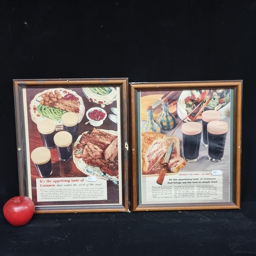 93 - Two super framed vintage advertisements for Guinness advocating Guinness as the perfect accompanimen... 