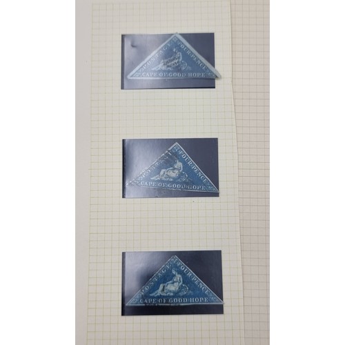 796 - Five rare triangle Victorian Cape of good hope 1863 Stamps. Some of the rarest most sought after Sta... 