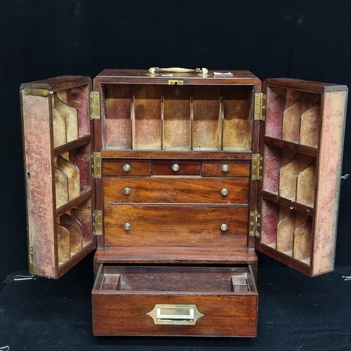 148 - Star Lot: An extremely handsome example of a mahogany Georgian apothecary box. Complete with numerou... 